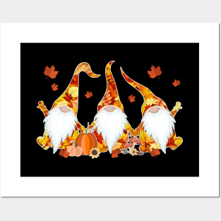 Pumpkin Gnomes Fall Autumn Cute Halloween Posters and Art